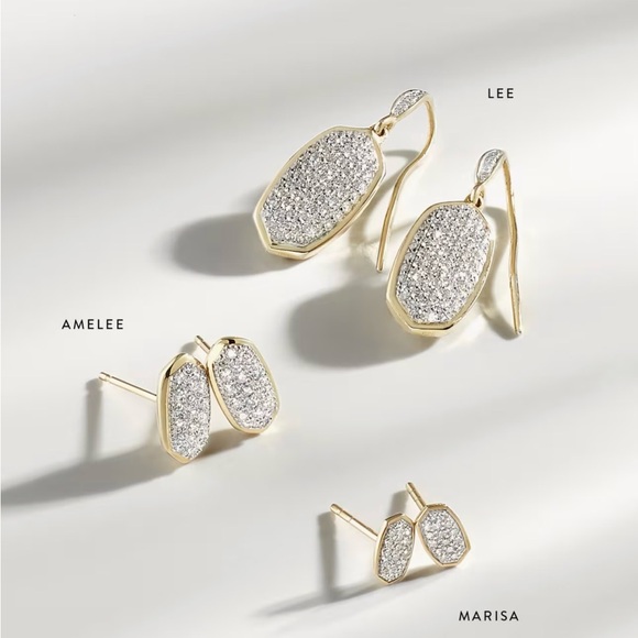 Kendra Scott 14k white gold diamond Amelee stud earrings - Picture 11 of 13